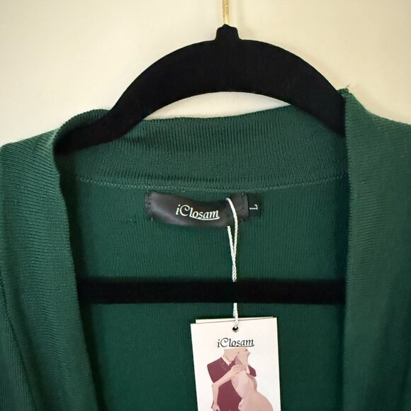 NWT iClosam Womens' Drape Front Cardigan - Size Large - Picture 2 of 5